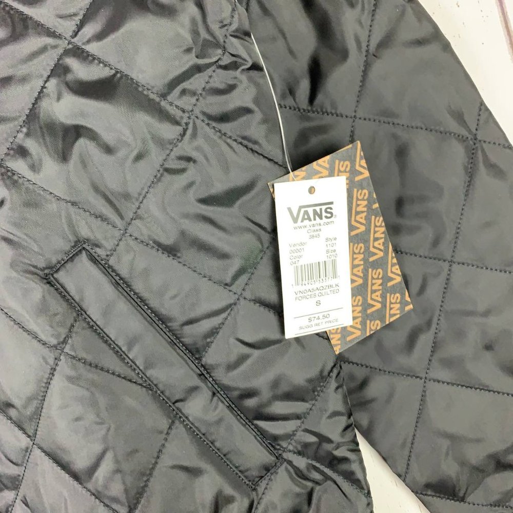 Vans Small Black Quilted Long Sleeve Jacket New Women - Picture 5 of 8